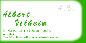 albert vilheim business card